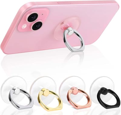 Daity 4 stuks - Telefoonringhouder - transparante ringhouder - 360° draaibare ringhouder - transparante telefoonstandaard - compatibel met de meeste telefoons - tablets en telefoonhoesjes