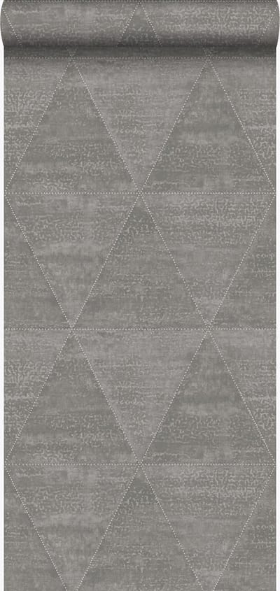 Origin Wallcoverings behang metalen driehoeken industrieel grijs - 337603 - 53 cm x 10,05 m