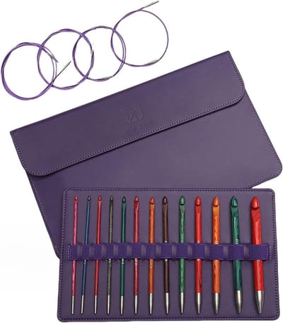 Tunesische Haaknaald Set - Afghaanse Breinaald - Sjaals Breien - Verwisselbare Maten - 3.5mm-12.0mm - Houtkleur