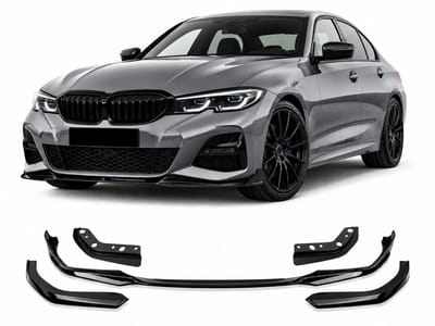 Frontlip Geschikt voor BMW 3 Serie G20 G21 2018-2022 M Sport – Hoogglans Zwart – Voorspoiler