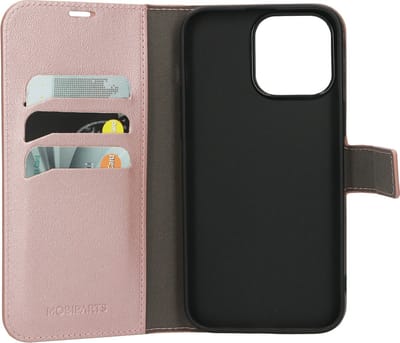 Mobiparts hoesje geschikt voor Apple iPhone 14 Pro Max - Wallet/Boekhoesje - Eco Leer - Magneet Sluiting - Opberg vakken - Roze