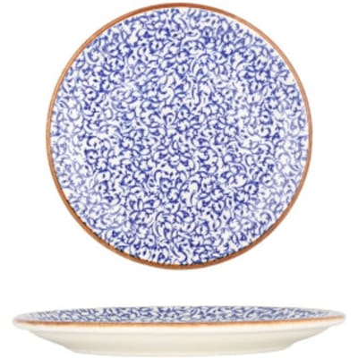 By Bone Dessertbord - Edera Cobalt - Porselein - 19 cm - set van 6