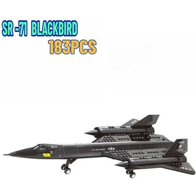 Militaire SR-71 Blackbird Spionagevliegtuig F-15 Zware Stealth Jager Vliegtuig Soldaat Bouwstenen Vliegtuigmodel Steentje Kinderen Jongens Speelgoed black