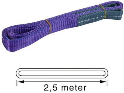 Tetra - Hijsband - Werklast 1 ton - Paars - Lengte 2,5 Meter- Hijsbanden - Heffen - Hijssen