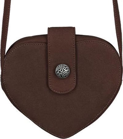 Dirndl Tasje - Tasje Voor Bij Dirndl Jurk - Hartvorm - Donkerbruin