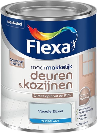 Flexa - Mooi Makkelijk Deuren & Kozijnen Zijdeglans - Vleugje Eiland - Mengverf - 750 Ml