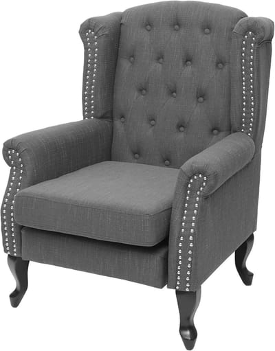 Fauteuil Relaxstoel - Clubstoel Oorfauteuil - Gezellig Zitten - Waterafstotende Stof - 75x80x102 cm - Donkergrijs