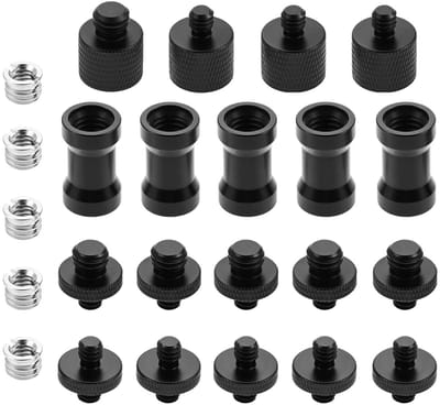 24 Stuks Camera Schroefadapter 3/8 naar 1/4 voor Statief en Camera Bevestiging