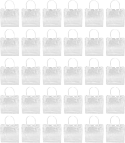 Gift Tassen - Set van 30 stuks PVC plastic zakken - Herbruikbare Shopper voor Winkelen en Feesten - 20x20x8cm