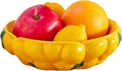 OTIX Fruitschaal keramiek - Serveerschaal - Fruitmand - Schaal - Decoratie Schaal - 25 cm - Geel - CITRINE