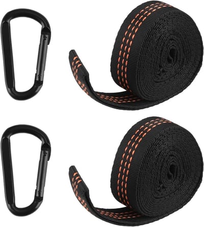 Robuuste hangmatriem set met karabiners voor schommel, camping en hangstoel, max. 300 kg draagkracht, hoogwaardig polyester