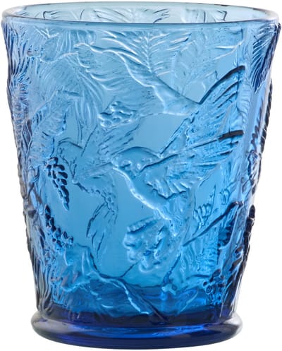 J-Line drinkglas Vogels - glas - blauw - 6 stuks