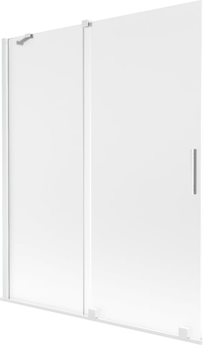 Mexen Velar badwand 2-delige schuifwand 140 x 150 cm, matglas, wit - 896-140-000-31-20
