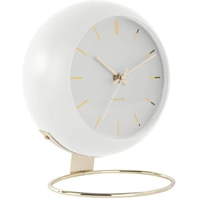 Karlsson Tafelklok Globe - Wit - 21x24,5x14cm - Scandinavisch