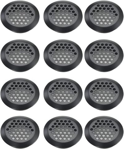 Ronde ventilatieroosters 12 stuks 53 mm zwart
