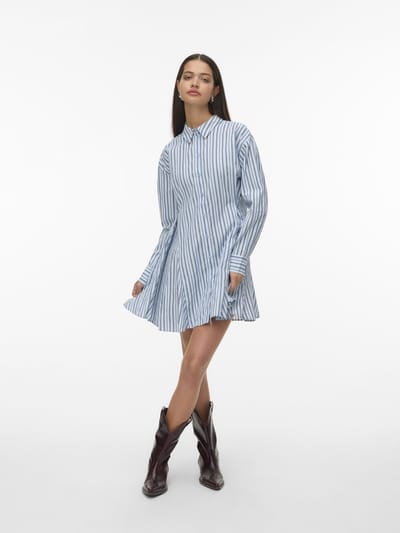 VERO MODA - VMSIENA LS SHIRT BUTTON DRESS WVN EXP - Dames - Mini jurken