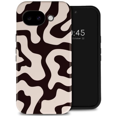 Selencia Hoesje - Geschikt voor Google Pixel 10a - Backcover met Magnetische Ring - Art Wave Black