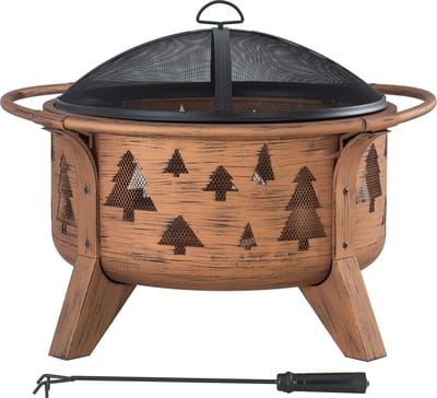 Vuurkorf Christmas Ø76cm met afneembaar rooster en vuurhaak