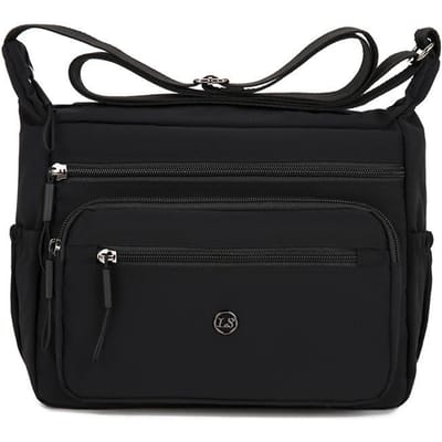 Grote capaciteit Vrije tijd Eenvoudige Messenger Bag Mode Meerlaagse Opbergtas Middelbare leeftijd Dames Tas Waterdicht Nylon Duurzame Schoudertas black