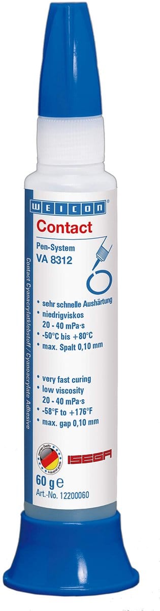 WEICON Contact VA 8312 – Cyanoacrylaatlijm 60 g – Kleurloos voor rubber en kunststof