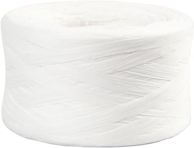 Papier Raffia Garen, B: 7-8 mm, wit, 100 m/ 1 rol