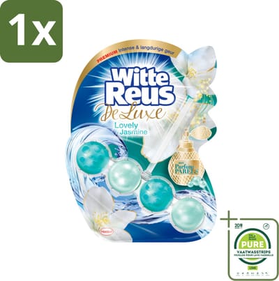 1 x Witte Reus - DeLuxe Toiletblok - Lovely Jasmine - 1 Toiletblok - Toiletblok - Toilet Reiniger - Jasmijngeur - Luxe Geur - Badkamer Geur