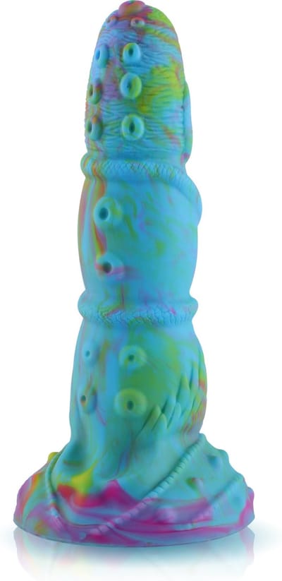 Fantasy Zuignap Dildo Blauw 22 cm