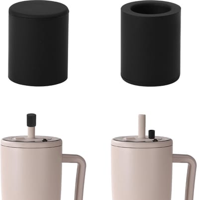 Allecto - Magnetische Rietjesdeksels - Beschermende Deksel - Zwart - Silicone Rietjesdeksels - Voor BrüMate Tumblers - 2 Stuks