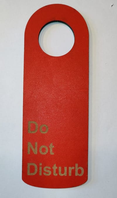 Djemzy - deur bordje - Deurhanger - please enter - do not disturb - subtiel - rood,groen - dubbelzijdig - laser gegrafeerd hout - 6 mm mdf