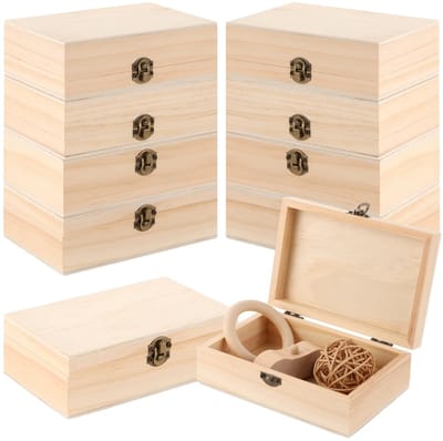 Dailygoods- Houten Kist - 10 Stuks - 15 x 10 x 5 cm - Houten Kist met