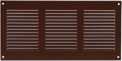 Ventilatierooster Bruin Metaal 300x150mm met Insectengaas - Wand- en Plafondrooster