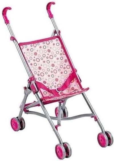 Poppenbuggy - Poppenwagen speelgoed - Kinderspel - Stevig kunststof - 74 cm - Roze