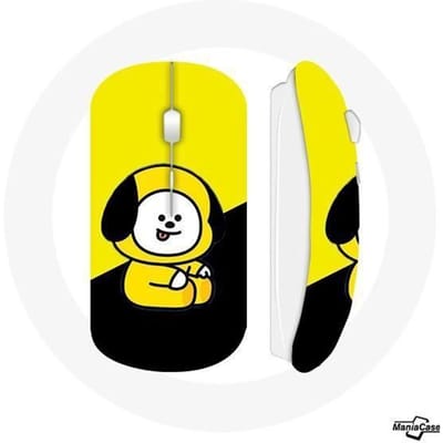Draadloze muis BTS Bangtan Boys BT21 Chimmy Jimin zwart gele achtergrond