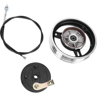 10X3.0 Wielvelg Compleet M12 Stalen Velgen Trommelrem Remkabelset voor Elektrische Scooter Elektrisch gray