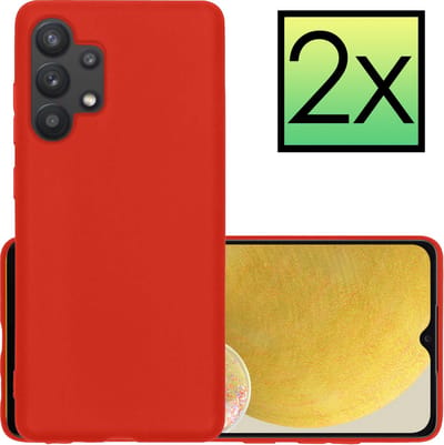 Hoesje - 2 Stuks - Geschikt voor Samsung Galaxy A13 4G - Sterk & Shockproof - Case Siliconen - Back Cover - Telefoon Hoes - Rood