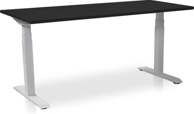 Zit-sta bureau elektrisch verstelbaar - MRC PRO NEN-EN 527 | 180 x 80 cm | frame wit - blad zwart eiken | memory functie met USB | 150kg draagvermogen