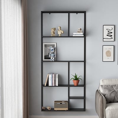 Wandplank Jämijärvi staal 180x80x18 cm zwart
