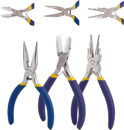 3-delige tangenset voor sieraden maken, 6-in-1 nylon klemmen, sluitingen en kettingneus tangen