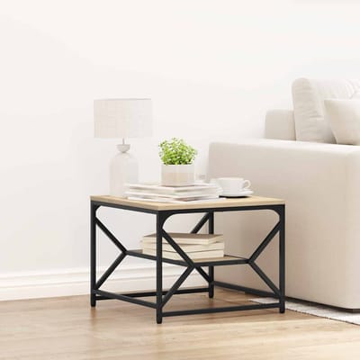 vidaXL - Salontafel - Sonoma - Eik - 51 - x - 50 - x - 40 - cm - Engineered - hout - en - staal