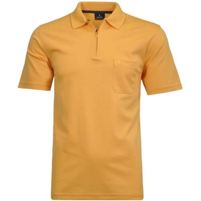 Ragman Uni Easy Care Zipper Poloshirt Pima Cotton Mix Sunny Yellow / male