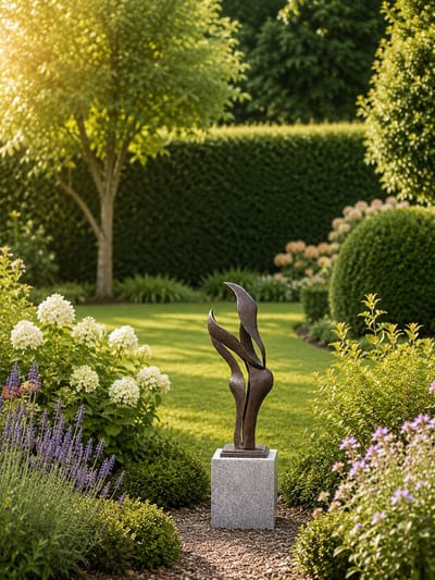 TUINBEELD / MODERN / LIEFDE / BRONS/ SAMEN / TROUWERIJ / ABSTRACT