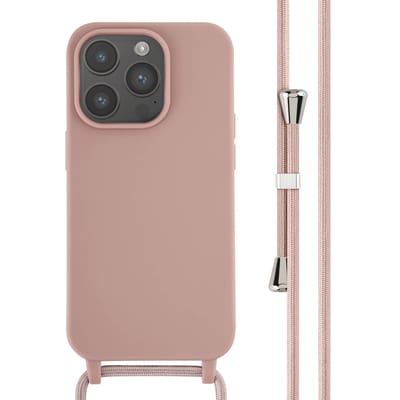 imoshion Hoesje - Geschikt voor Apple iPhone 14 Pro - Siliconen hoesje met koord - Sand Pink
