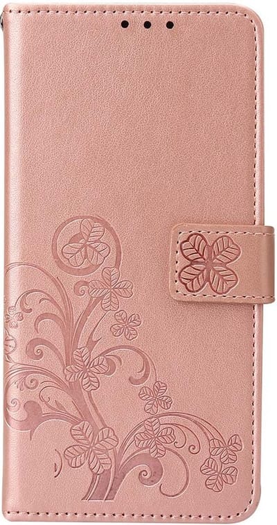 Shop4 - Motorola Moto G71 5G Hoesje - Wallet Case met Pasjeshouder Vlinder Patroon RosÃ© Goud