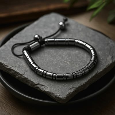 Magnetic Hematite Shamballa Bracelet - Cylinders & Circles