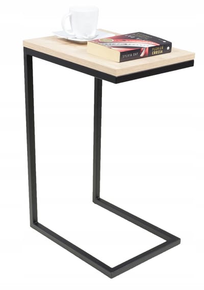FutuStal SPM-C1DS Serie - Bijzettafel - Zwart - Dąb Sonoma - Metaal
