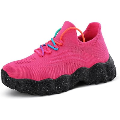 Dames Mesh Ademende Casual Sneakers Veterschoenen Gevulkaniseerde Schoenen Dames Platform Sneakers Damesschoenen Plus Size Zapatos De Mujer 41 pink