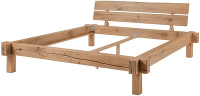 MASSIVMOEBEL24.DE bed BALKENMÖBEL #113 beige massief hout 200 x 200 cm