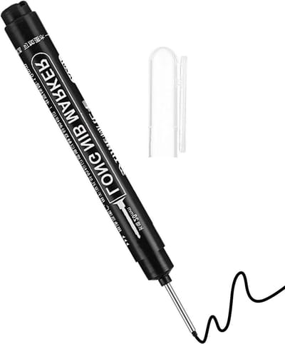 Diepe Gat Marker - Lange Punt Pen - Nauwkeurig Markeren - Sneldrogende Inkt - 20 mm Punt - Zwart