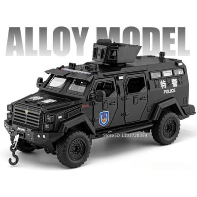 1:32 Modèle Conqueror Sabertooth Véhicule Blindé Jouet Alliage Moulé sous Pression Recul Doors Ouvertes Son Lumière Véhicules Tout-Terrain Modèles Pour Garçon black