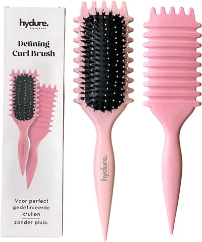 Hydure Define Brush Curl - Krullen Borstel - Haarborstel voor Krullend Haar - Curl Brush - Curl Defining Brush - Roze